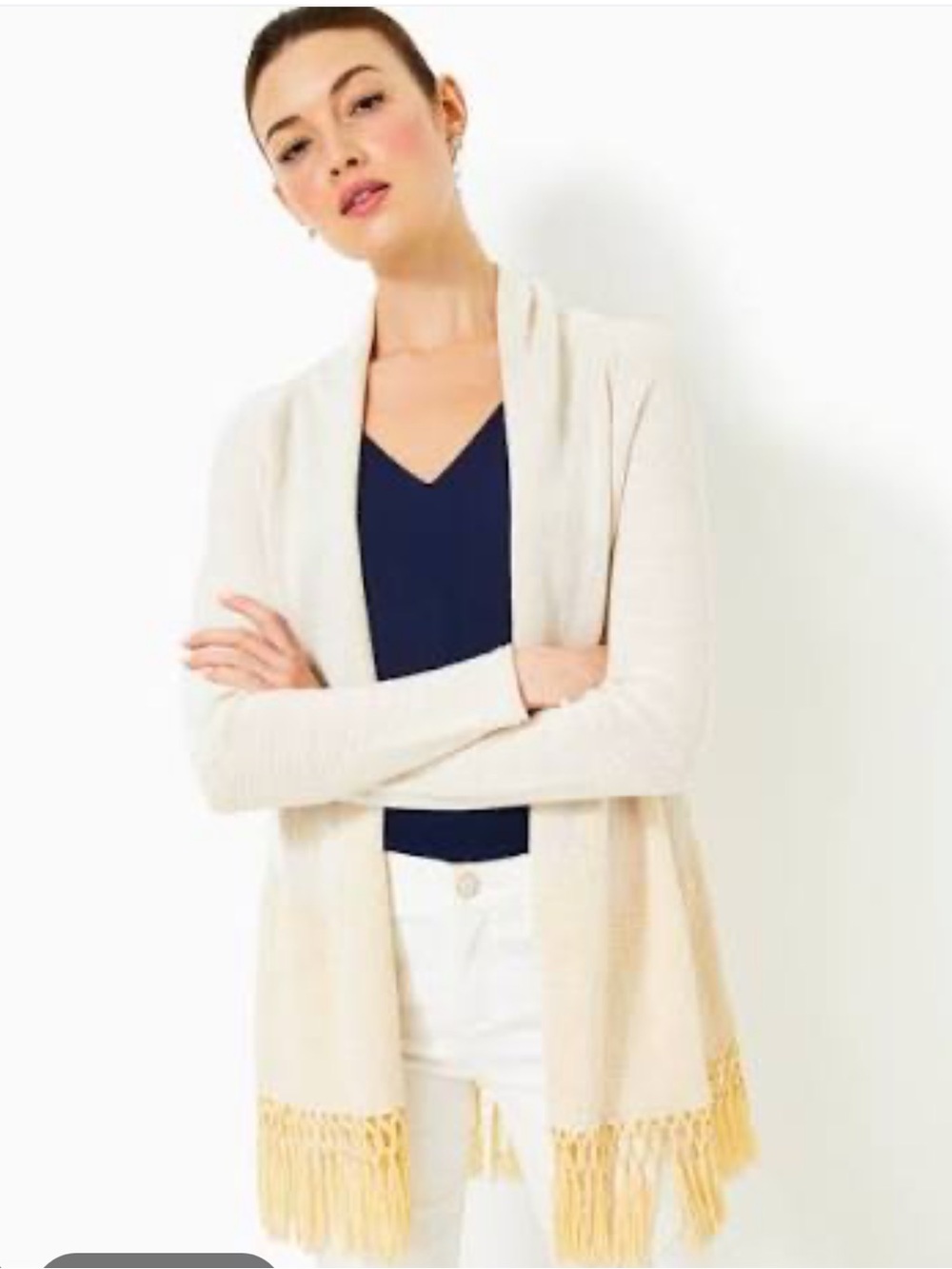 NWT Lilly Pulitzer Tatum Cardigan Gold Metallic